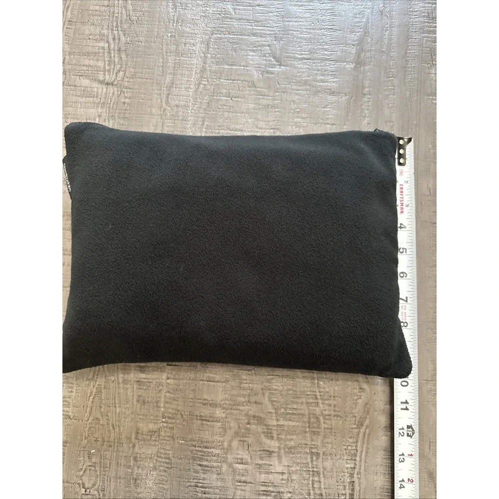 Bloomingdale's black travel or comfort kit Bag,  blanket, sleep mask pillow comb